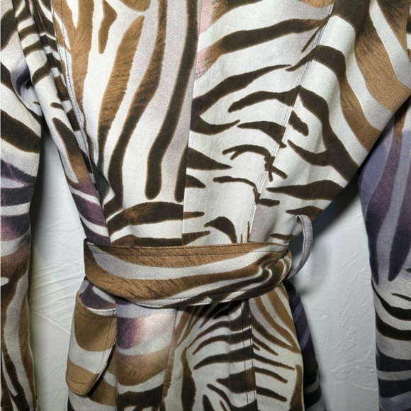 Alberto Makali size 8 purple animal print trench coat - Picture 5 of 8
